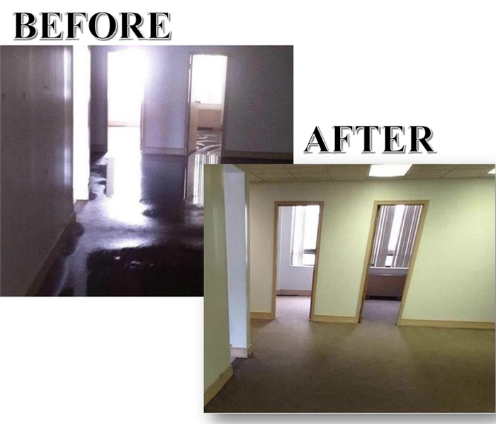 Before and After of water damage removal